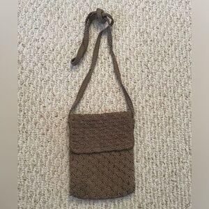 Brown Crochet Crossbody Bag